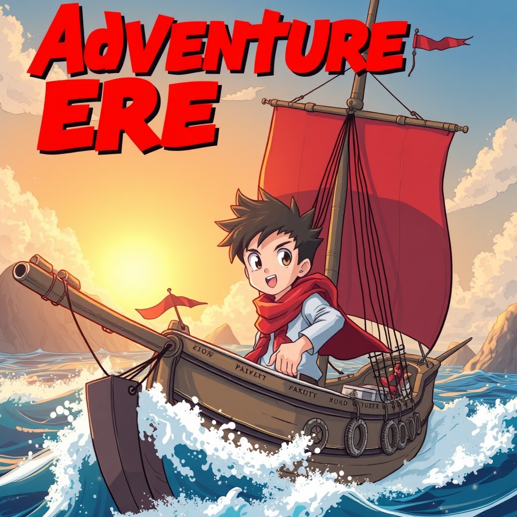 Manga cover of Adventure Era featuring a young hero on a ship